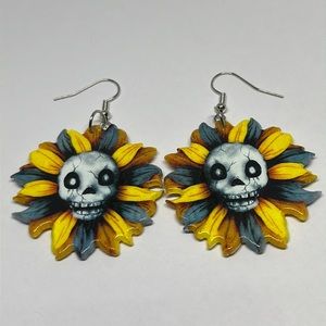 Earrings‎ Undead Sunflower Gothic Halloween